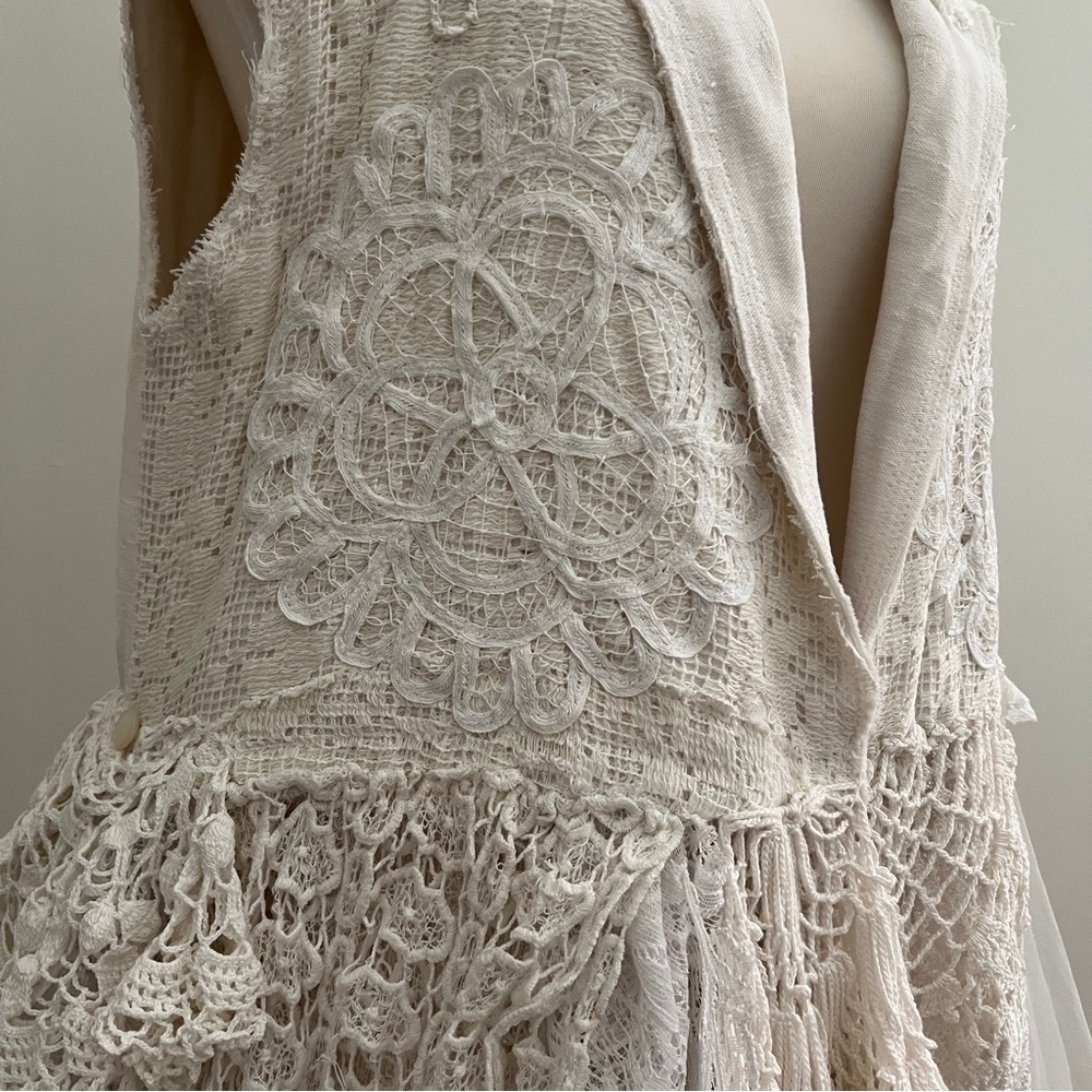 Handmade Wedding Dress White Lace Boho Fairycore Size L XL - Picture 2 of 16